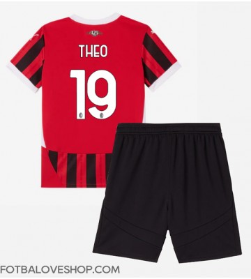 AC Milan Theo Hernandez #19 Dětské Domácí Dres 2024-25 Krátký Rukáv (+ trenýrky)